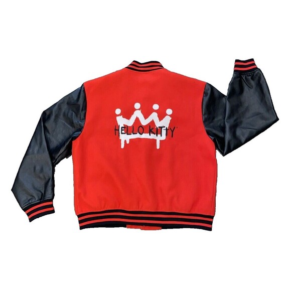 Hello Kitty Sanrio Forever 21 Men's Black Red Letterman Varsity Jacket X-Large - Picture 2 of 14
